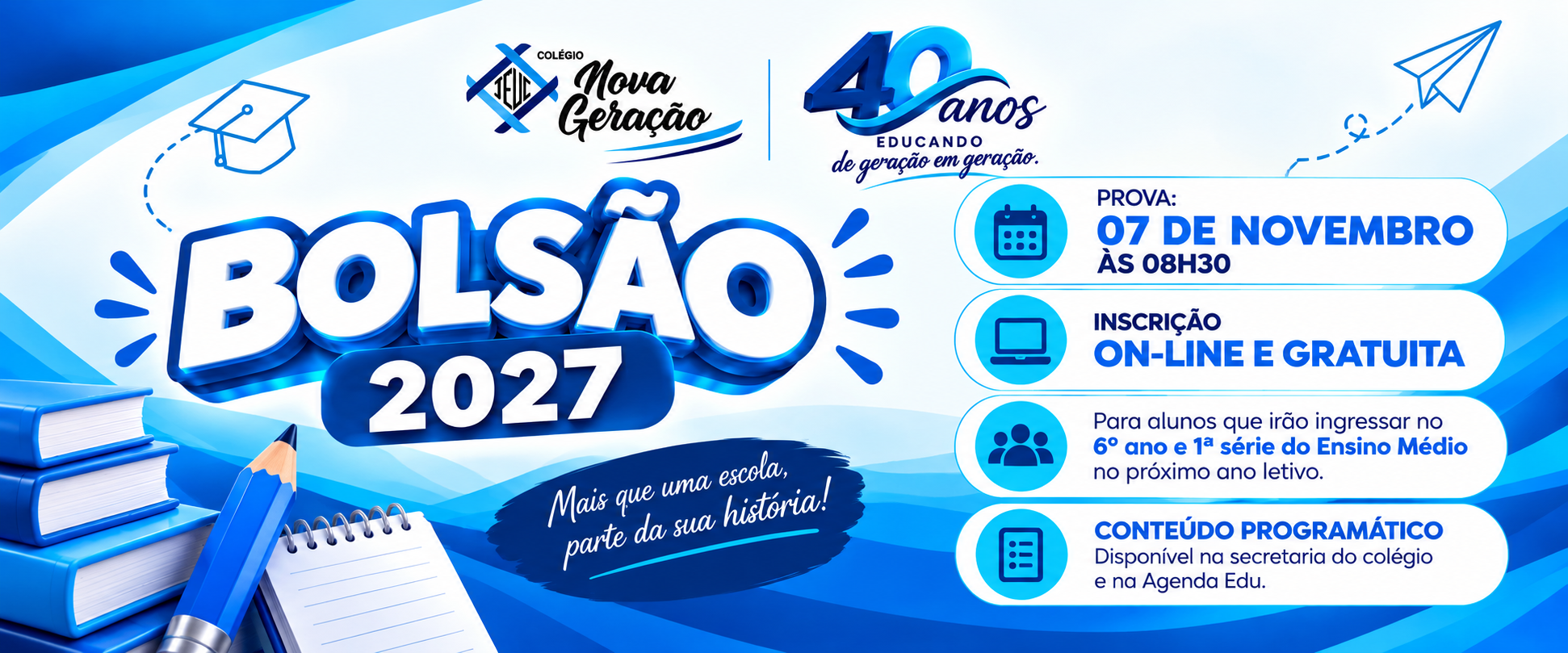 Colégio JEUC Nova Geração - Bolsão 2027
